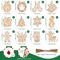 96 Pcs Wooden Christmas Ornaments Unfinished Wood Slices, Wooden Christmas Tree Hanging Ornaments for DIY Art Craft with 12 Styles, DIY Wooden Christmas Ornaments Hanging Decorations Kit